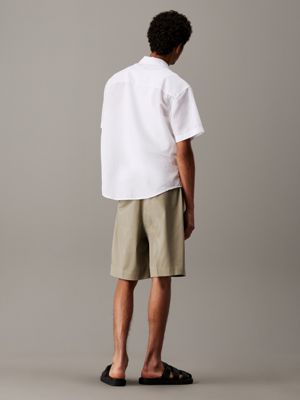 laurel oak pleated twill bermuda shorts for men calvin klein jeans