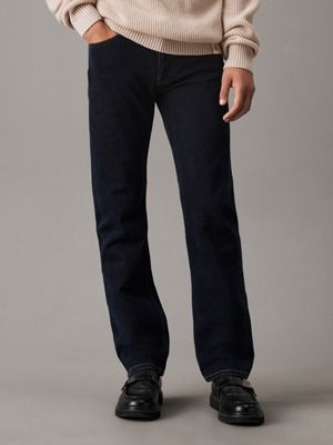 dark blue standard straight jeans for men calvin klein jeans