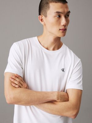 bright white back logo t-shirt for men calvin klein jeans