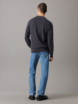 ebony cotton monogram jumper for men calvin klein jeans