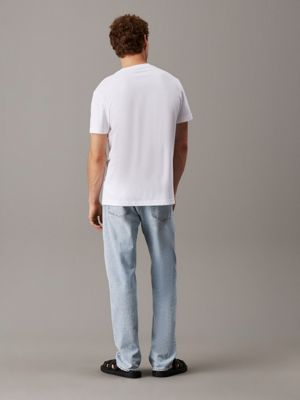 white monogram t-shirt for men calvin klein jeans