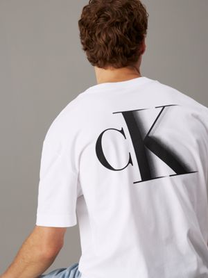 bright white relaxed monogram t-shirt for men calvin klein jeans