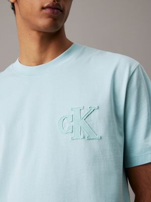 fresh mint logo appliqué t-shirt for men calvin klein jeans