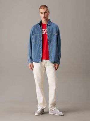 denim medium relaxed denim shirt for men calvin klein jeans