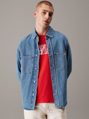 denim relaxed denim shirt for men calvin klein jeans