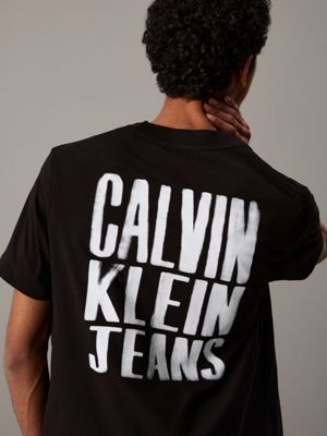 ck black back logo t-shirt for men calvin klein jeans