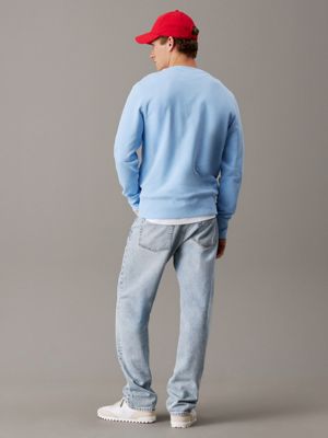 blue bell cotton terry badge sweatshirt for men calvin klein jeans