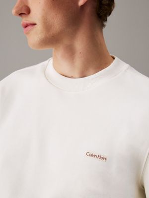 tofu cotton terry badge sweatshirt for men calvin klein jeans