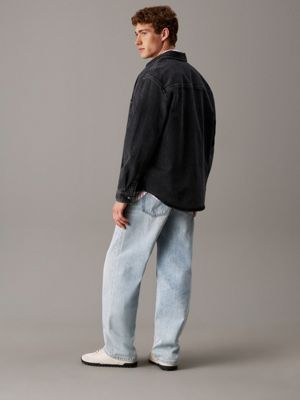 denim black relaxed denim shirt for men calvin klein jeans