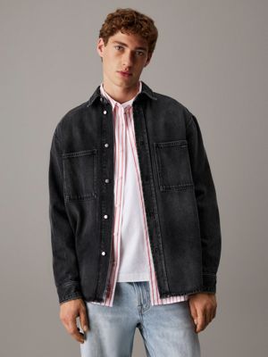 denim relaxed denim shirt for men calvin klein jeans