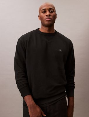 black plus size badge sweatshirt for men calvin klein jeans