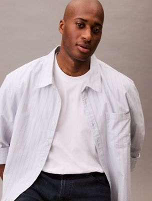 bright white plus size badge t-shirt for men calvin klein jeans