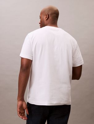 bright white plus size badge t-shirt for men calvin klein jeans