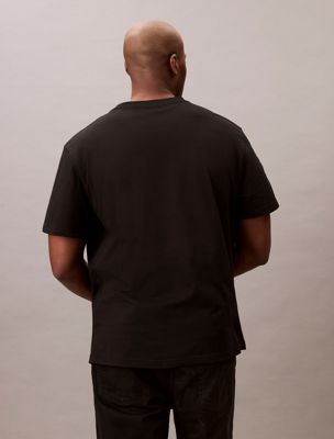 ck black plus size logo t-shirt for men calvin klein jeans