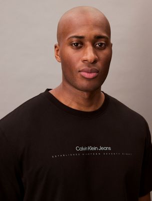 ck black plus size logo t-shirt for men calvin klein jeans