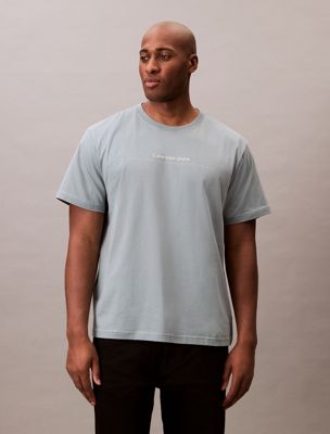 lead plus size logo t-shirt for men calvin klein jeans