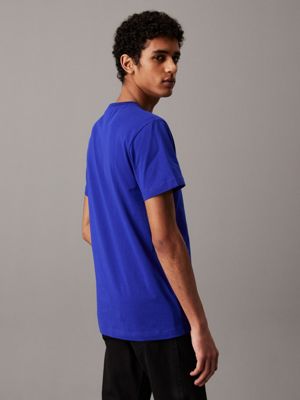 sapphire blue monogram t-shirt for men calvin klein jeans