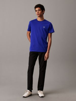 sapphire blue monogram t-shirt for men calvin klein jeans