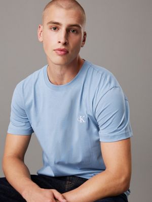 faded denim monogram t-shirt for men calvin klein jeans