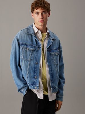 denim relaxed denim jacket for men calvin klein jeans