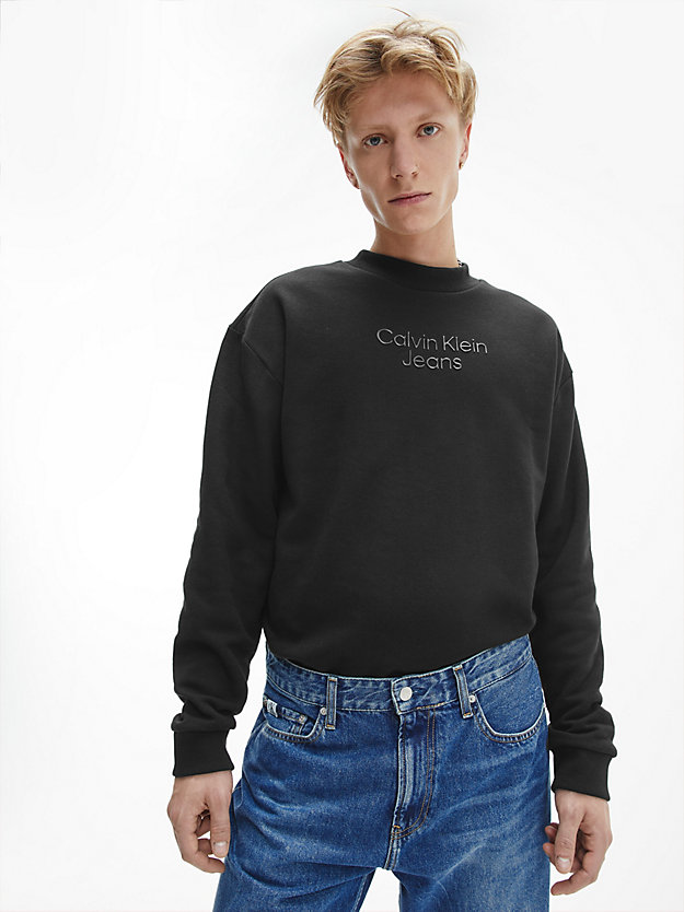 CK BLACK Unisex Oversized Logo Sweatshirt for unisex CALVIN KLEIN JEANS