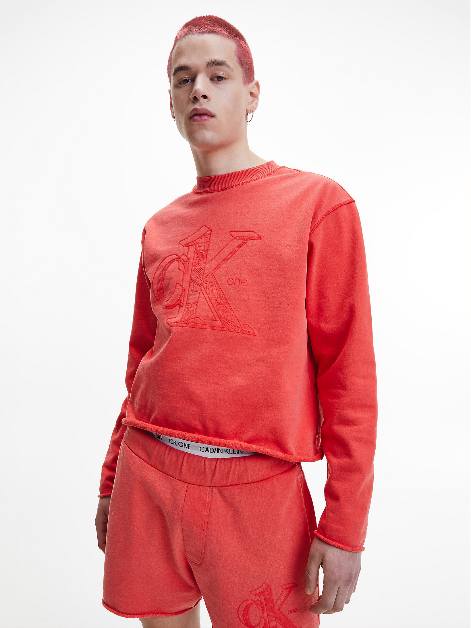 Fierce Red Unisex Recycled Cotton Sweatshirt - CK One undefined unisex Calvin Klein
