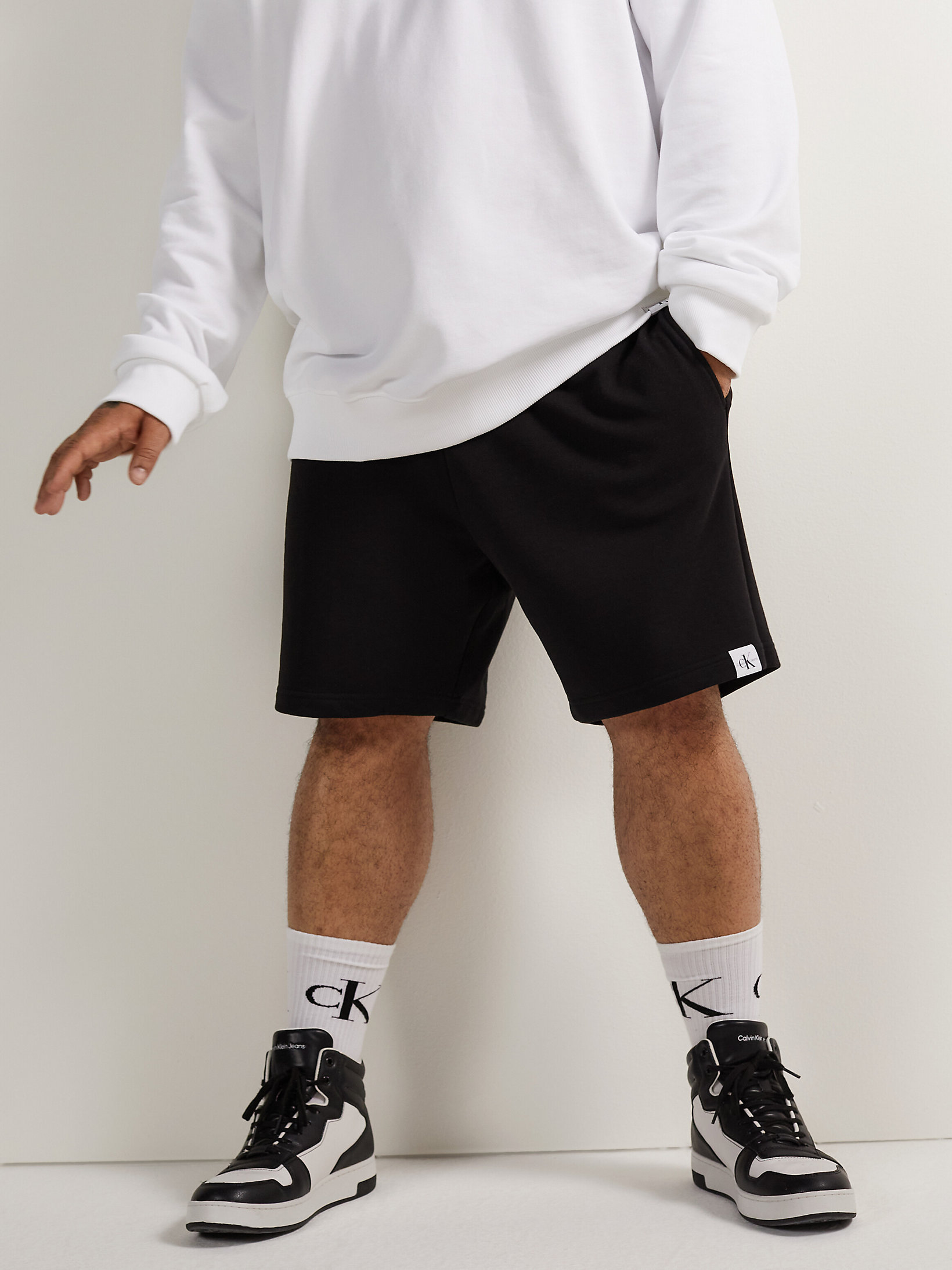 CK Black Unisex Organic Cotton Jogger Shorts undefined unisex Calvin Klein