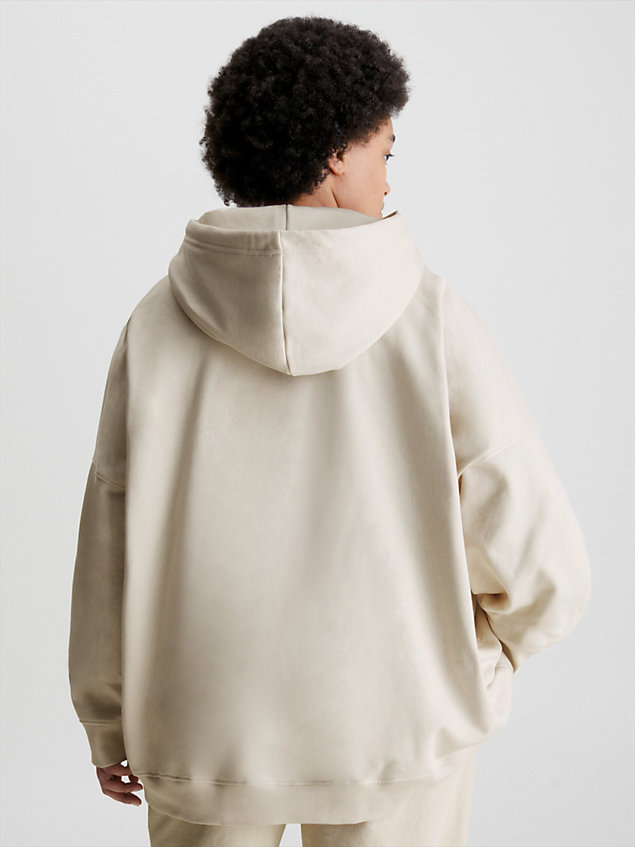 beige unisex-logo-hoodie aus bio-baumwolle für unisex - calvin klein jeans