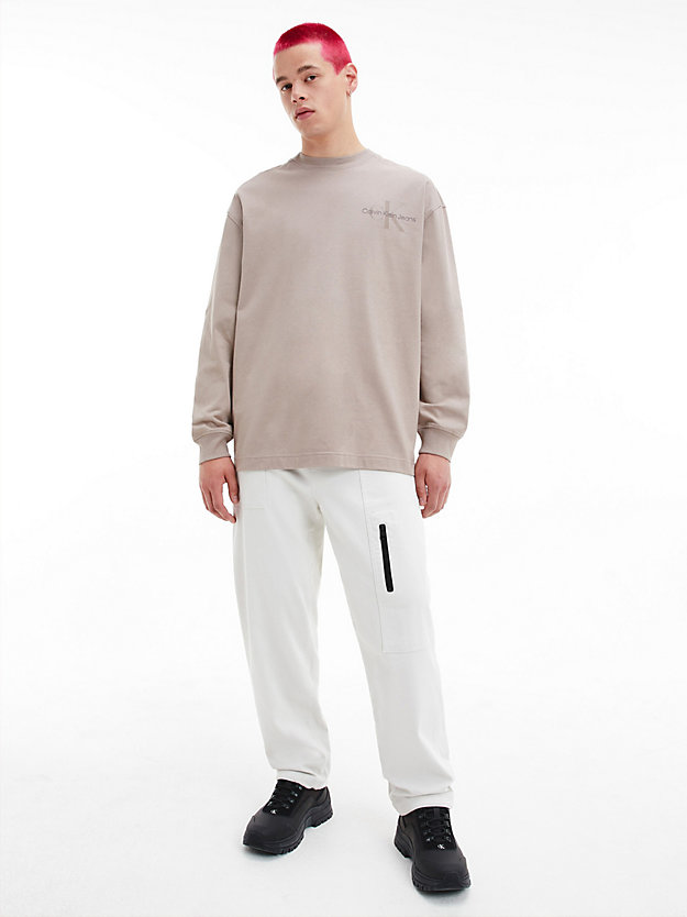 PERFECT TAUPE Unisex Oversized Long Sleeve T-shirt for unisex CALVIN KLEIN JEANS