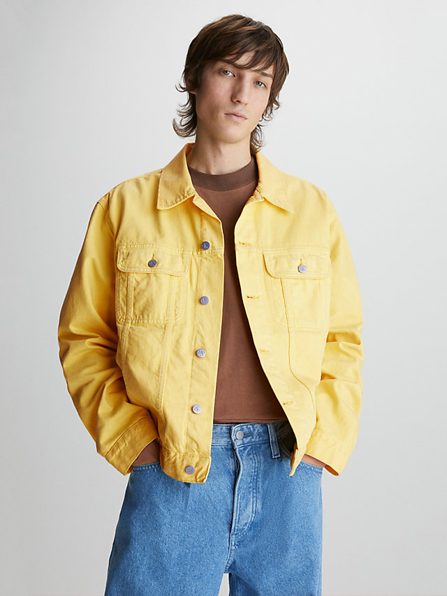 Primrose Yellow Unisex Relaxed Denim Jacket undefined unisex Calvin Klein