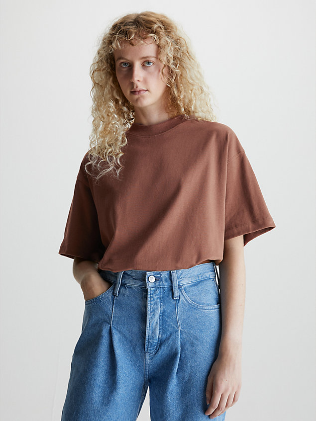 brown unisex oversized-t-shirt für unisex - calvin klein jeans