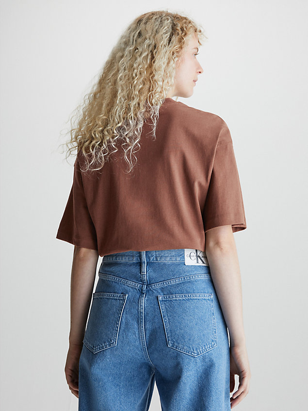 t-shirt oversize unisexe brown pour unisex calvin klein jeans