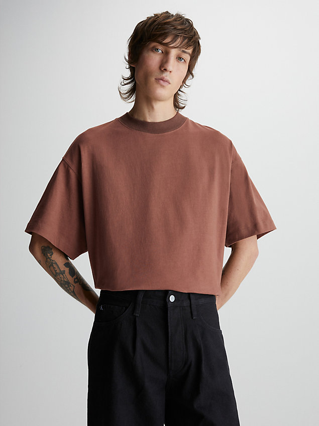 camiseta oversized unisex brown de unisex calvin klein jeans