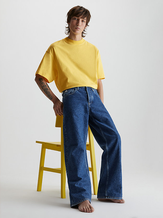 sunlit yellow unisex oversized t-shirt for unisex calvin klein jeans