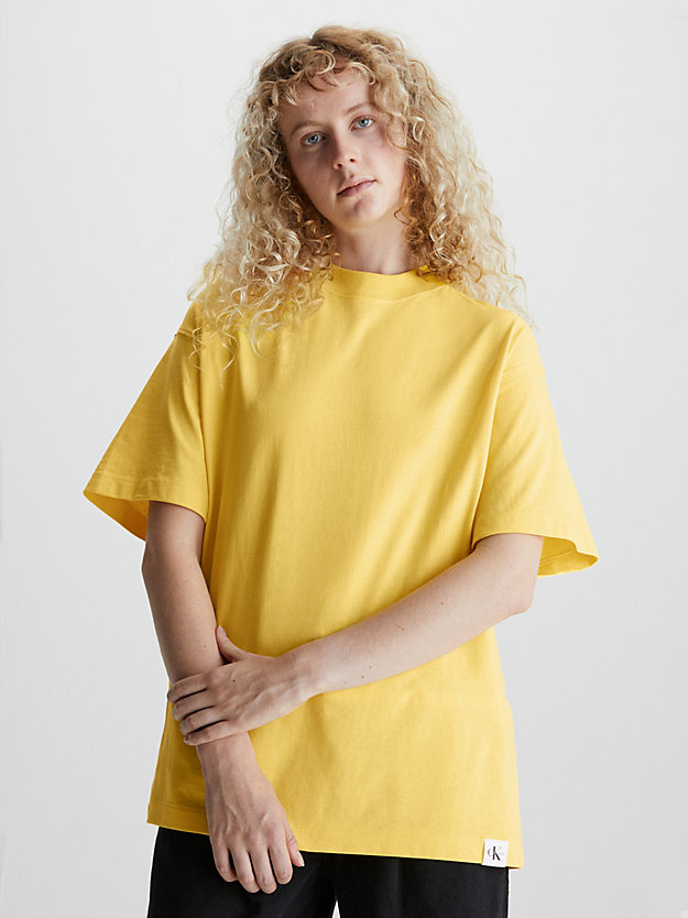 SUNLIT YELLOW T-shirt unisex oversize dla Unisex CALVIN KLEIN JEANS