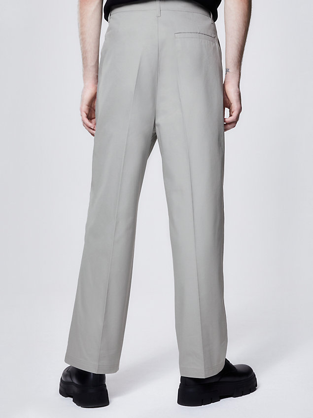 pantalones de sarga de algodón unisex grey de unisex calvin klein jeans