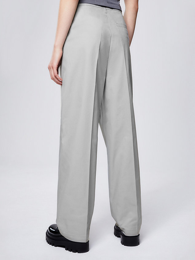 grey unisex cotton twill trousers for unisex calvin klein jeans