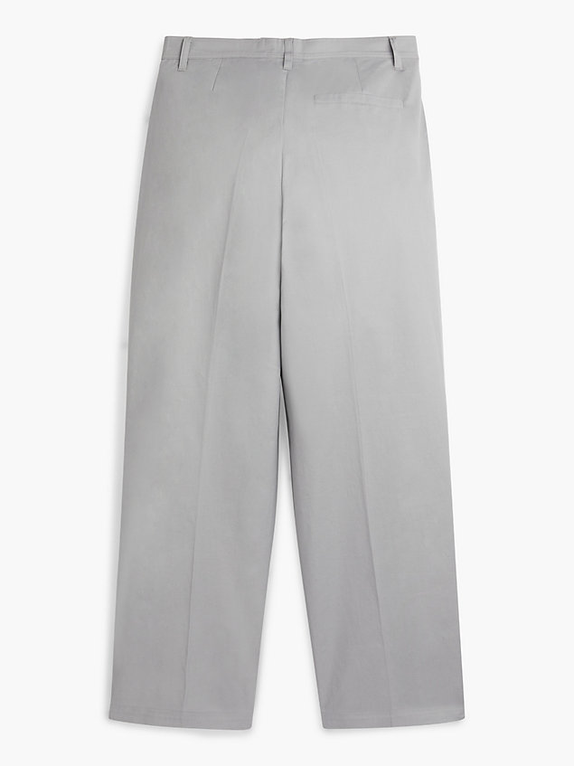 pantaloni aderenti in twill di cotone unisex grey da unisex calvin klein jeans