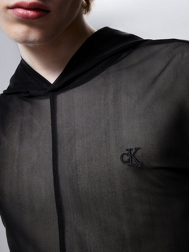 CK BLACK Unisex slim mesh hoodie voor unisex CALVIN KLEIN JEANS