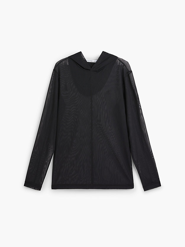 ck black unisex slim mesh hoodie voor unisex - calvin klein jeans