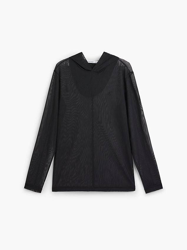 black unisex slim mesh hoodie for unisex calvin klein jeans