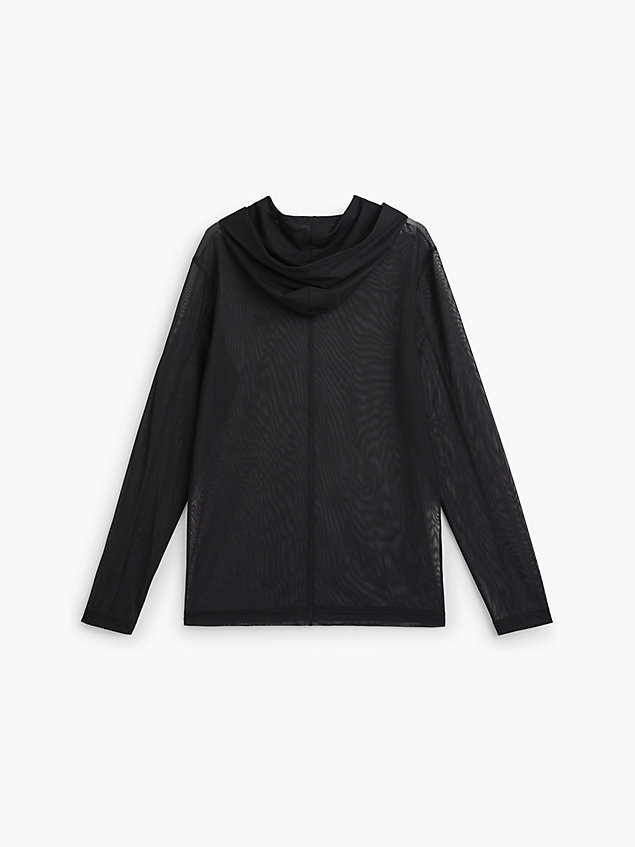 black unisex slim mesh hoodie for unisex calvin klein jeans