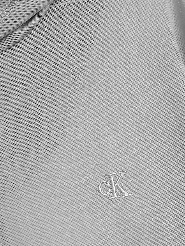 sweat-shirt à capuche slim unisexe en maille grey pour unisex calvin klein jeans