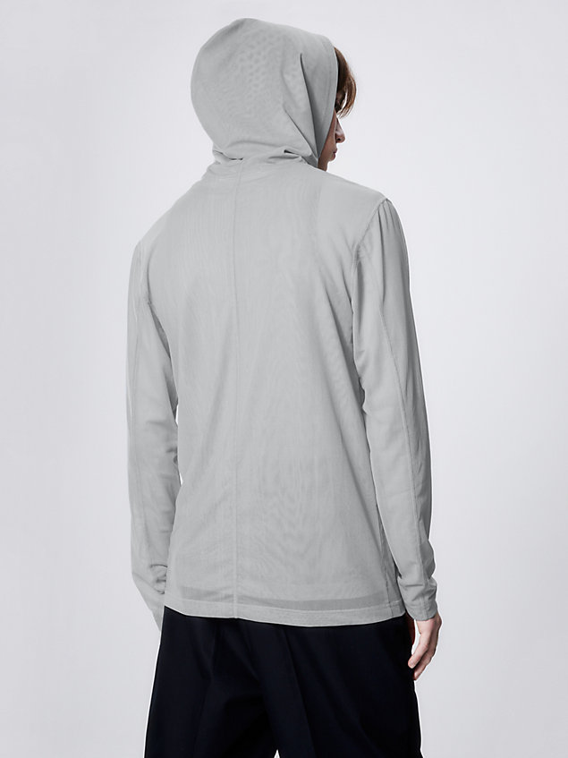 grey schmaler unisex mesh-hoodie für unisex - calvin klein jeans