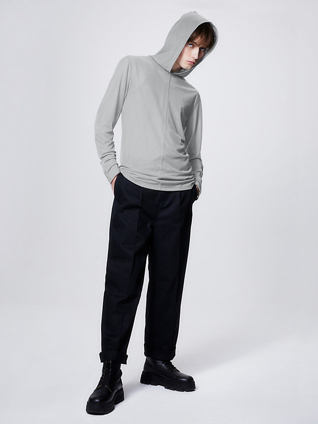 grey unisex slim mesh hoodie voor unisex - calvin klein jeans