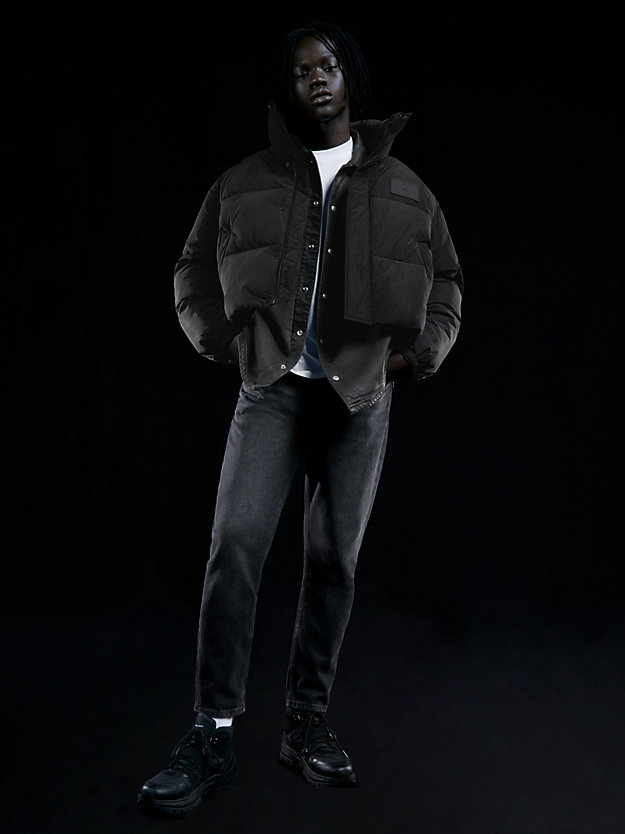 CK BLACK Unisex Cropped Puffer Jacket for unisex CALVIN KLEIN JEANS