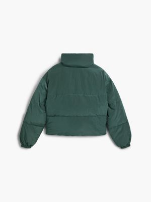 dark seaweed unisex cropped puffer jacket for unisex calvin klein jeans