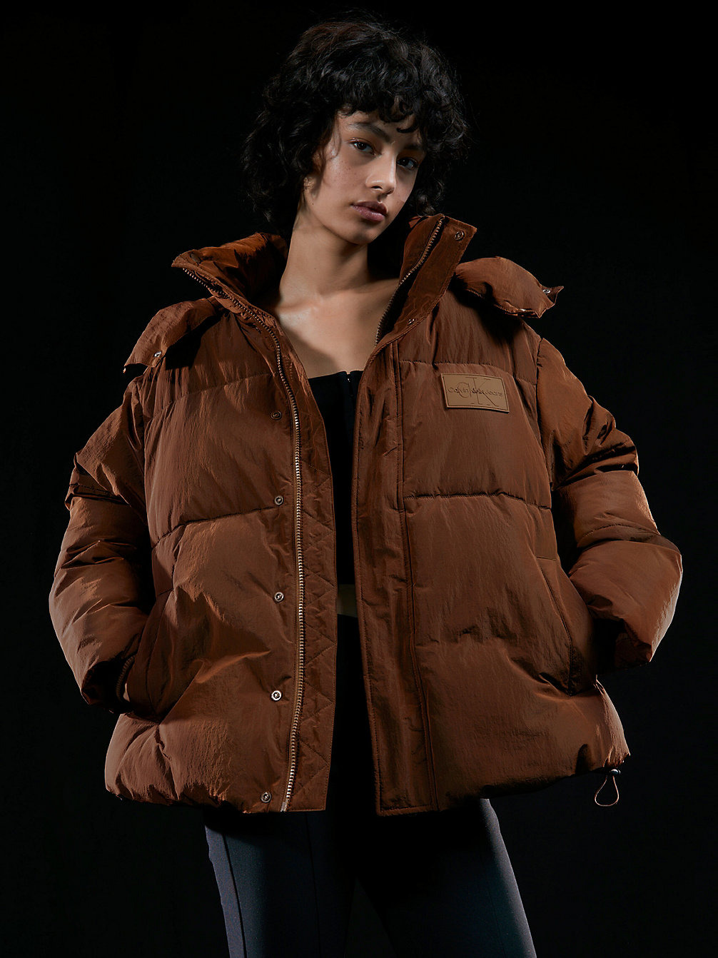 CHESTNUT BROWN Unisex Padded Puffer Jacket undefined unisex Calvin Klein