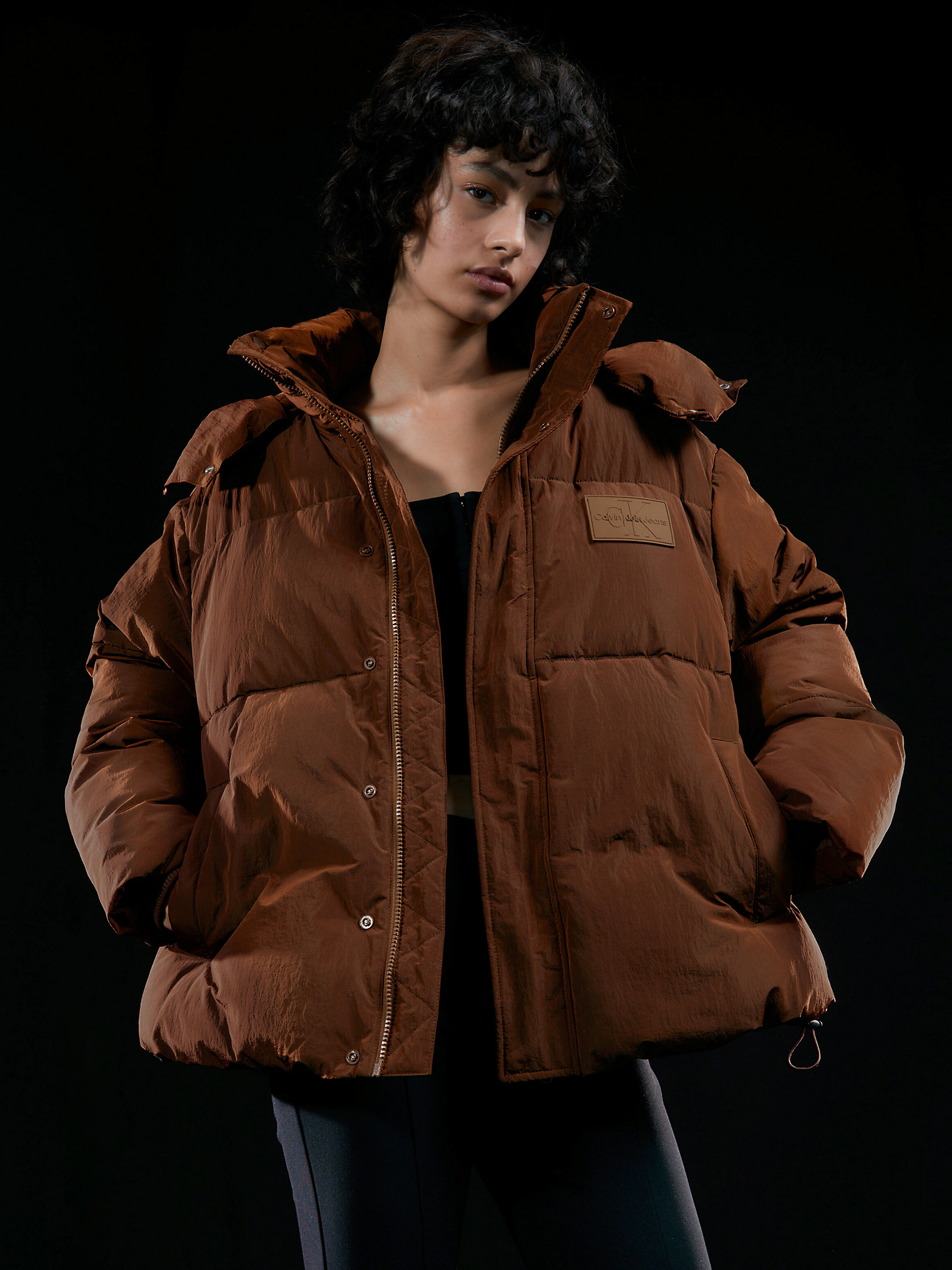 Chestnut Brown Unisex Padded Puffer Jacket undefined unisex Calvin Klein
