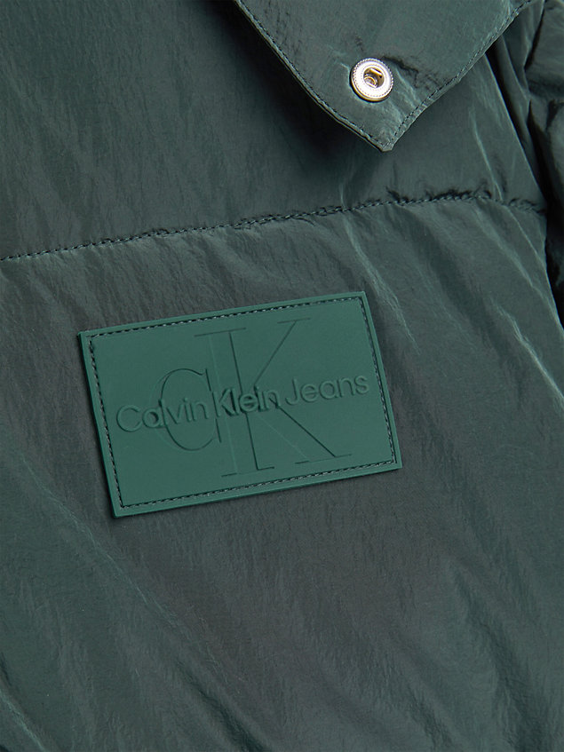 green unisex padded puffer jacket for unisex calvin klein jeans